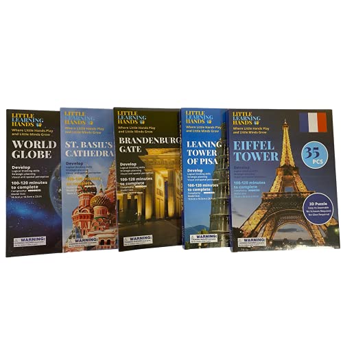 3D Puzzle | Bundle Packs | Save on World Most Famous Architecture Buildings Model Kits | Best Gift for Kids, Teens and Adults (5 Pack EU) - size: 5 Pack EU