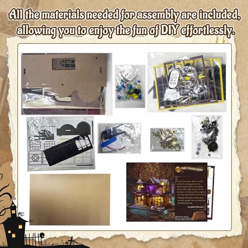 Flever Dollhouse Miniature DIY House Kit Creative Room with Furniture for Romantic Artwork Gift (Magic Treasure House) - color: Magic Treasure House