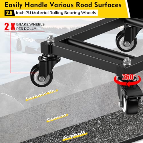 IMAYCC Car Dolly, Heavy Duty Car Wheel Dolly with Parallel Tube Design for Moving Vehicles, Trucks, SUVs, Motorcycles and Boats (A-2 Pack) - size: A-2 Pack