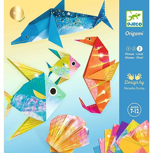 DJECO Origami Paper Craft Kit - Sea Creatures (Level 3) - style: Sea Creatures