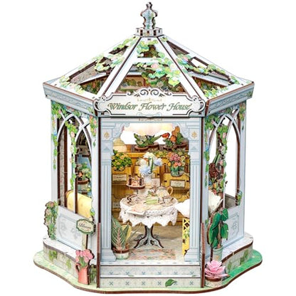 Cutefun Book Nook Kit - DIY Miniature House Dollhouse Kit for Adults - color: Windsor Flower House