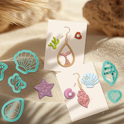 14Pcs Sea Shell Polymer Clay Earrings Cutters - style: Shell