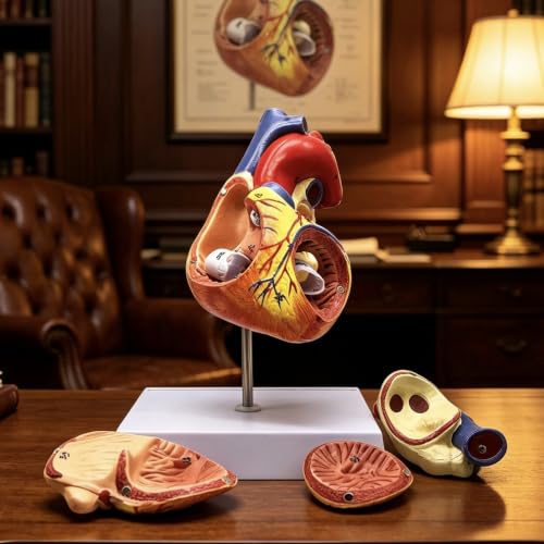 XINDAM 2X Enlarged Human Heart Anatomical Model,Anatomically Accurate Heart Model Human Skeleton Anatomy for Science Classroom Study Display Teaching Medical Model