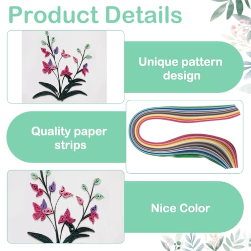 WEBEEDY 20 Sets Paper Quilling Kit for Adults Beginners 5 Styles Flower Quilling Greeting Card Making Kit with Instruction DIY Unique Flowers Cards for Valentine's Day Wedding New Year's Day