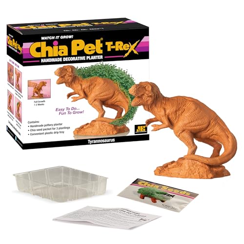 Chia Pet T-Rex - Tyrannosaurus with Seed Pack, Decorative Pottery Planter, Easy to Do and Fun to Grow, Novelty Gift, Perfect for Any Occasion - style: T-Rex