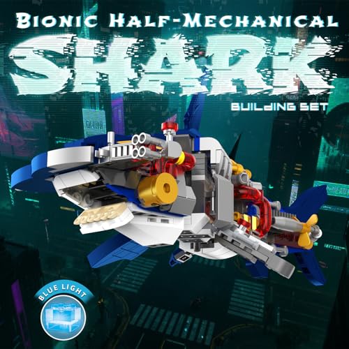 Mechanical Shark Building Set with LED Lights for Kids,Boys 8-12+ - color: Shark
