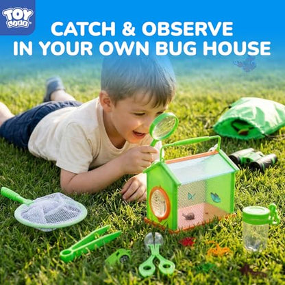 TOY Life Kids Explorer Kit with Bug Catcher for Kids, Bug Catching Kit with Bug Toys, Kid Safari Vest & Hat, Compass, Binoculars, Magnifying Glass, Educational Outdoor Toys Boys Kid Adventure Kit - style: 18 PCS Dress-Up Explorer Set