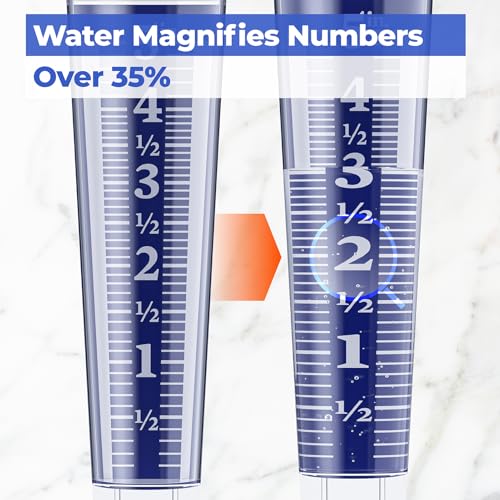 5 Inch Capacity Magnifying Rain Gauge Acrylic for Outdoor Garden Yard Fence