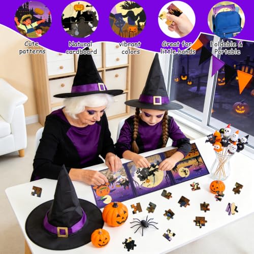 Halloween Magnetic Puzzle Toys for Kids & Toddlers Gifts, Jigsaw Book Game - color: Halloween Colors