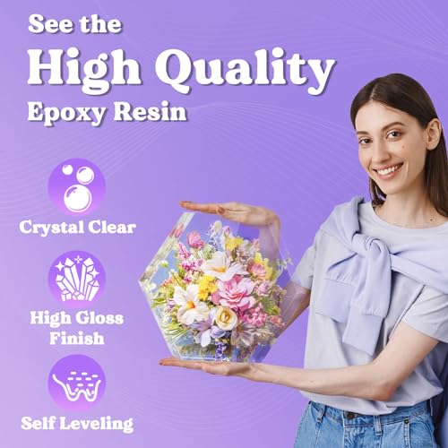 LET'S RESIN 1/2 Gallon Epoxy Resin,Crystal Clear Resin Epoxy Kit for Crafts - size: 64oz
