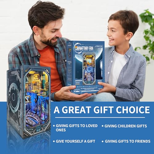 DIY Book Nook Kit sci - fi 3D Wooden Puzzles for Adults & Beginners - color: Planetary Era