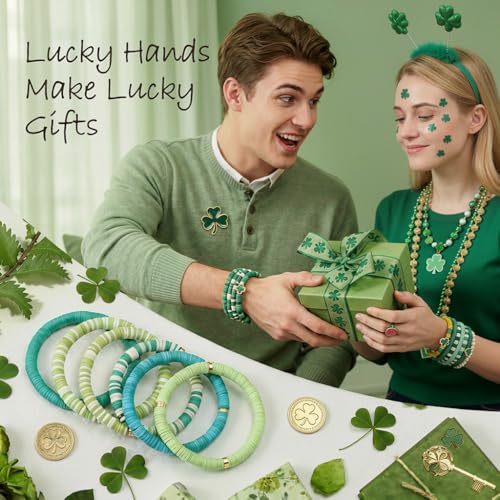 4000pcs Light Green Clay Beads,6mm Heishi Bead Polymer Flat Round Disc Bulk Beads for Jewelry Making,DIY Friendship Bracelet and Necklace Craft - color: Light Green