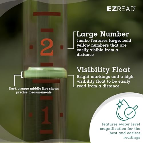 Headwind EZRead 15” Professional Outdoor Rain Gauge High-Visibility Float, Heavy-Duty, Weather-Resistant, Made in USA, Copper Finish - color: Copper