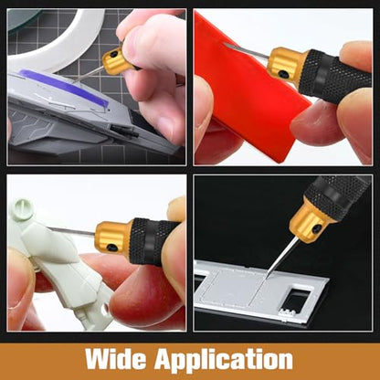 SPEEDWOX Model Scriber Chisel Model Scriber Cutting Tool 7-In-1 Scriberes Kit with 7 Blades (0.1/0.2/0.4/0.6/0.8/1.0/2.0mm) Tungsten steel Blades for Modeling Hobby, Car and Airplane Kits, Bonsai