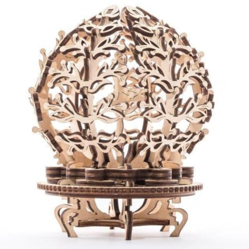 UGEARS Mechanical Flower 3D Wooden Puzzles for Adults - Wooden Model Kits for Adult Mechanical Flower Models Open and Close Wood Creations Brain Teaser Hobby Set Home Decoration