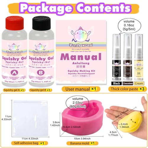 Fruit Squishy Craft Set Liquid Silicone Banana Silicone Mould Colour Paste - color: Banana
