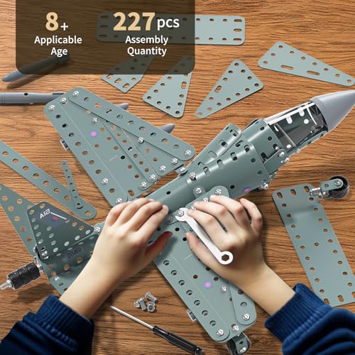 Model Airplane STEM Building Projects Toys - DIY Building STEM Projects Toys for Kids Boys Girls Ages 8-12-16, Assembly Science Kit Model Plane Birthday Gift Toy for Kids Boys 8 9 10 11 12 Years Old - style: 821-4
