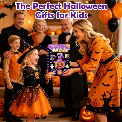 FUNNYB&G Foil Art Craft Kit for Kids, Halloween Crafts Gift Toy for Kids - style: Happy Halloween