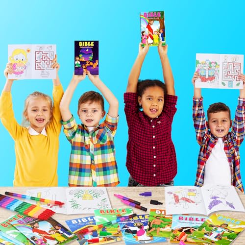 BenLouis 24 Pcs Christian Mini Coloring Books for Kids Party Favors - style: Christian