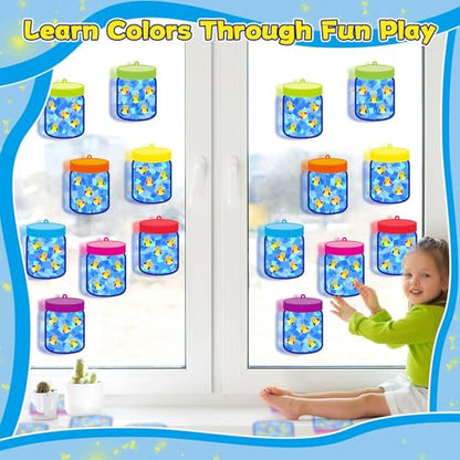 QOUBAI 32 Sets Spring Insect Suncatchers Craft Kit DIY Window Stained Glass Effect Firefly Jar Paper Craft for Home School Classroom Decor Kid Birthday Gifts Creative Art Projects Activity Game - style: Firefly