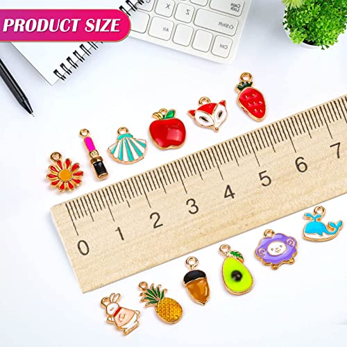 Mckanti 150PCS Bracelet Charms, Silver Bracelet Gold Plated Enamel Charms Pendants for Necklace Bracelet Jewelry Making and Crafting - style: Assorted Charms