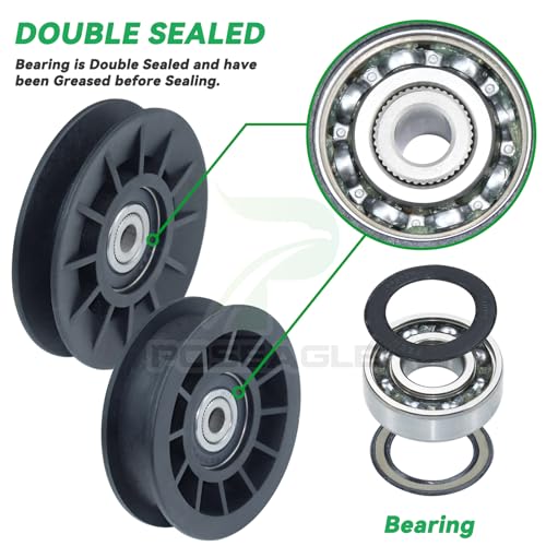 532194326 Idler Pulley with 532194327 Pulley for YTH2348 Mowers - size: 1x532194326+1x532194327