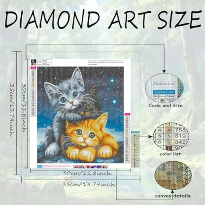 5D Starry Cat diamond art kits For adults,DIY Dimond Art Paintings Kits - color: YP075