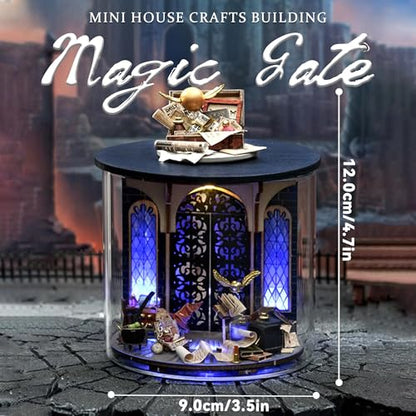 Flever Dollhouse Miniature DIY House Kit Creative Room Dream Bottle Series with Furniture for Romantic Valentine's Gift (Magic Gate) - color: Magic Gate