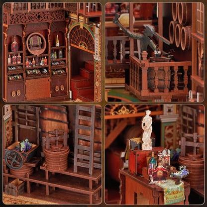 MiniCity Roaring Twenties Book Nook Kit, Wooden Miniature House with LED - color: Roaring Twenties Speakeasy