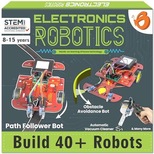 ButterflyEdufields 40in1 STEM Robotics Kits for Kids 8-12 Years | DIY Robots Projects for Kids with Electronics Board & Sensors | Best Educational Homeschooling Gift for 8 10 12 Years | 100+ Parts - style: Robotic Kit For Kids