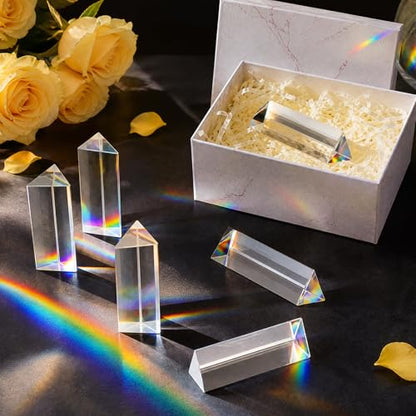Kanayu 12 Pcs Clear Triangular Prism Optical Glass,2.5 Inch - size: 2.5 Inch