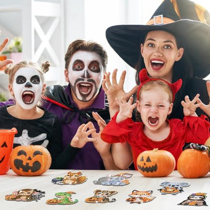 Xuhal 30 Pcs Halloween Diamond Painting Magnets Diamond Art Kits for Adults - color: Halloween