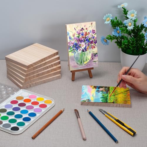Wooden Blocks Wood Blocks for Crafts, 8 PCS 4″X6″X1/2″ Blank Wood Planks - size: 4″x6″x1/2″ - 8PCS