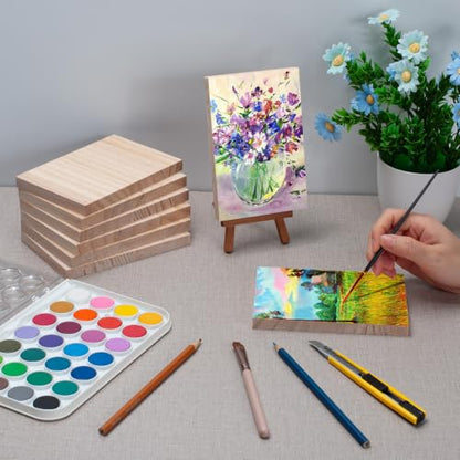 Wooden Blocks Wood Blocks for Crafts, 8 PCS 4″X6″X1/2″ Blank Wood Planks - size: 4″x6″x1/2″ - 8PCS