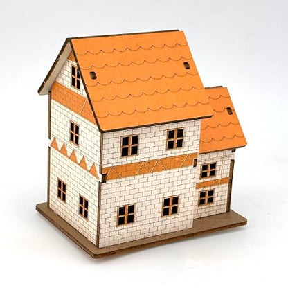 Log Cabin 3D Wooden House Puzzle,DIY Mini Building Model Kit，004 - color: 004