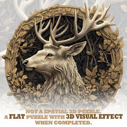 KAAYEE Wooden Puzzles for Adults Deer Jigsaw Puzzle 17.3 * 17.1in 425pcs - color: Deer, size: X-Large