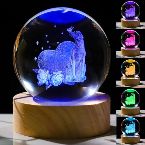 3D Labrador Gifts for Women - Crystals Ball 60mm Labrador Figurines Decor Glass Animals Figurine - Birthday Gifts for Best Friend, Lovers Keepsake Paperweight - style: Labrador