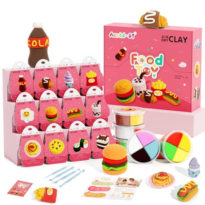 Aestd-ST Air Dry Clay Kit - Food Toy Theme, Modeling Clay for Kids - color: Food Toy Theme