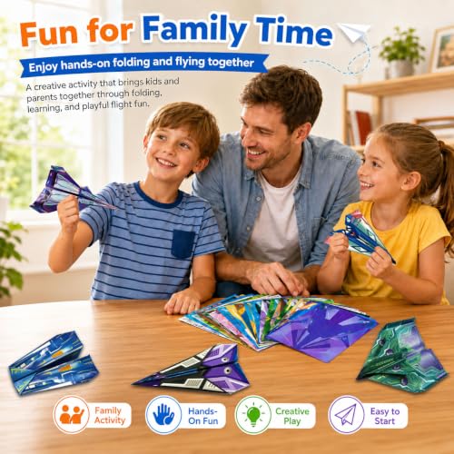 Xuoent Paper Airplane Kit, Origami Kit for Kids, World Classic Paper Planes - color: Green