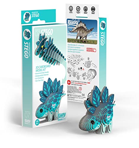 EUGY Stegosaurus 3D Puzzle, 32 Piece Paper Craft Kit for Kids 6+