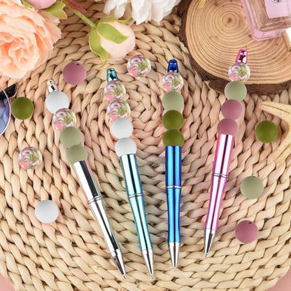 ASTARON 100 Pcs 15mm Spring Pink Green Silicone Beads for Keychain Making - color: Pink Green White