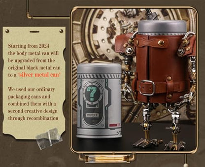 Adult 3D Metal Puzzle, Steampunk Style Pen Holder Metal Model Set, 3D Metal Puzzle Mechanical Pen Holder Building Blocks, DIY Mechanical Model Set, a high-end Gift for Men - style: Pen holder