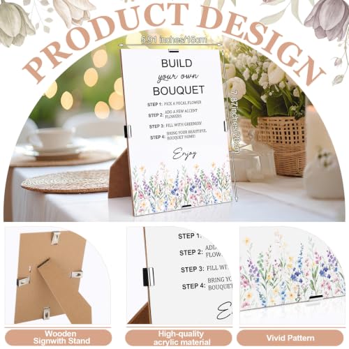 Tinlade 75 Pcs Flower Bar Kit Build Your Own Bouquet Bar Supplies - color: White, size: Clear