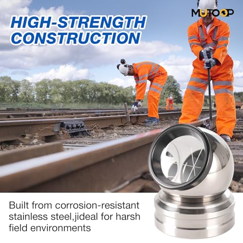 1.5-Inch (38.1mm) High-Precision Prism Sphere for Total Stations - Magnetic Base, Break-Resistant, Silver Coated - for Land Surveying, Construction & Deformation Monitoring