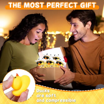 Cowboy Rubber Duck with Saxophone, Hat, Sunglasses & Gold Necklace - color: 02 Yellow With Saxophone