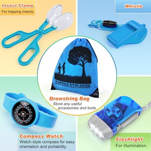 Bug Catcher Kit & Outdoor Explorer Kit for Kids, 10 Pcs Bug Catching Kit - color: Blue