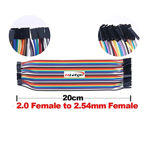 HiLetgo 200pcs/5x40pcs Breadboard Jumper Wires with Male Pin or Female Pin 2.54mm 2.0mm Male Female Pin Mutual Transfer Length 20CM Electronic Jumper Cables Assortment Kit for DIY - size: Small
