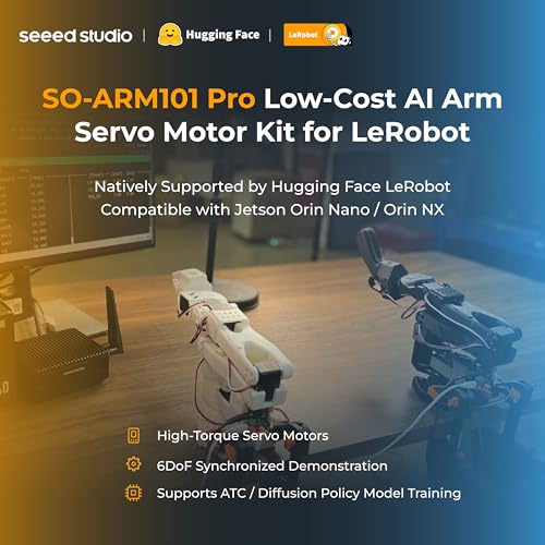 AI Robotic Arm Kit with Servo Motors – LeRobot SO-ARM101 Pro Low-Cost (Without 3D Printed Parts) | 6-DOF, Open-Source, Compatible with NVIDIA Jetson - size: Servo Motors Kit