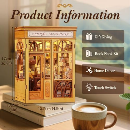 Fsolis Book Nook Kit - DIY Miniature House Kit - color: Cooking Bookstore