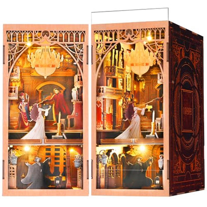 MiniCity Phantom of the Opera Book Nook Kit, DIY 3D Wooden Puzzle with LED - color: Phantom of the Opera